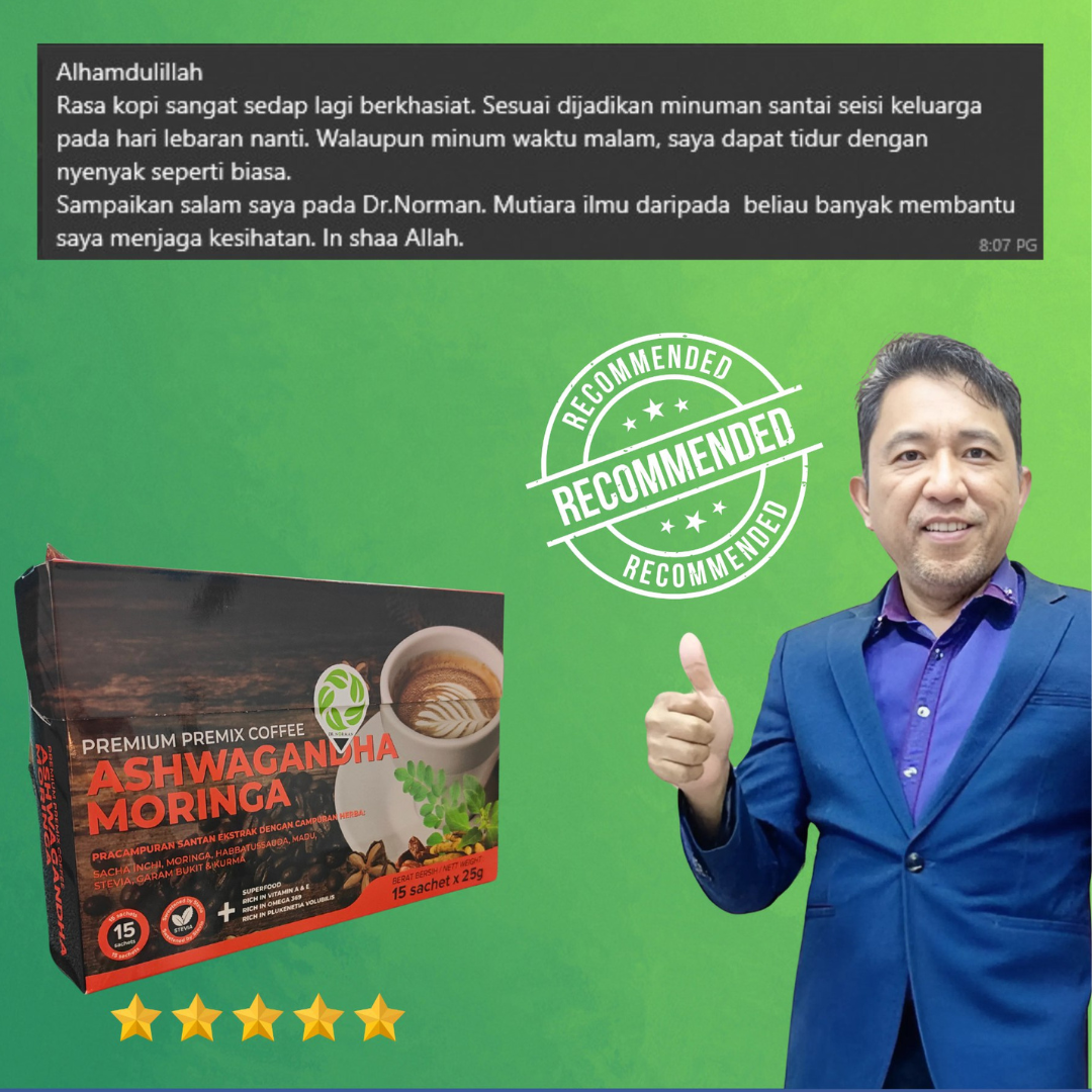 Testimoni KOPI ASHWAGANDA MORINGA