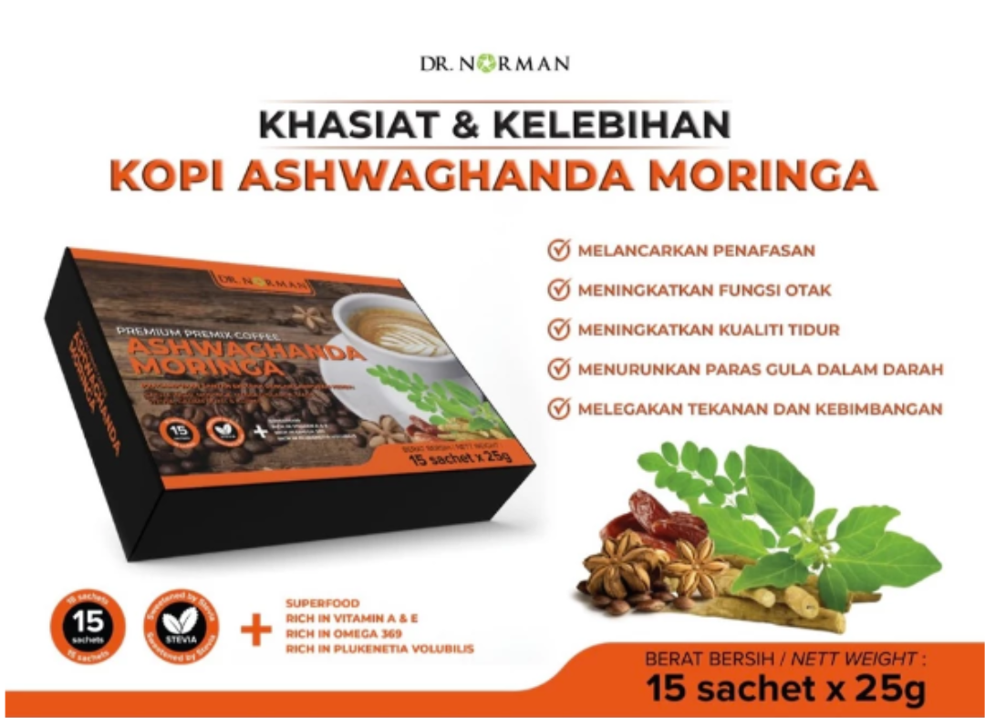 KOPI ASHWAGANDA MORINGA by dr norman
