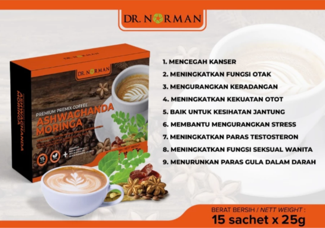 KOPI ASHWAGANDA MORINGA by dr norman