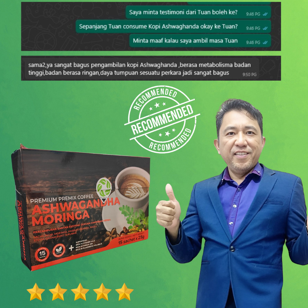 Testimoni KOPI ASHWAGANDA MORINGA